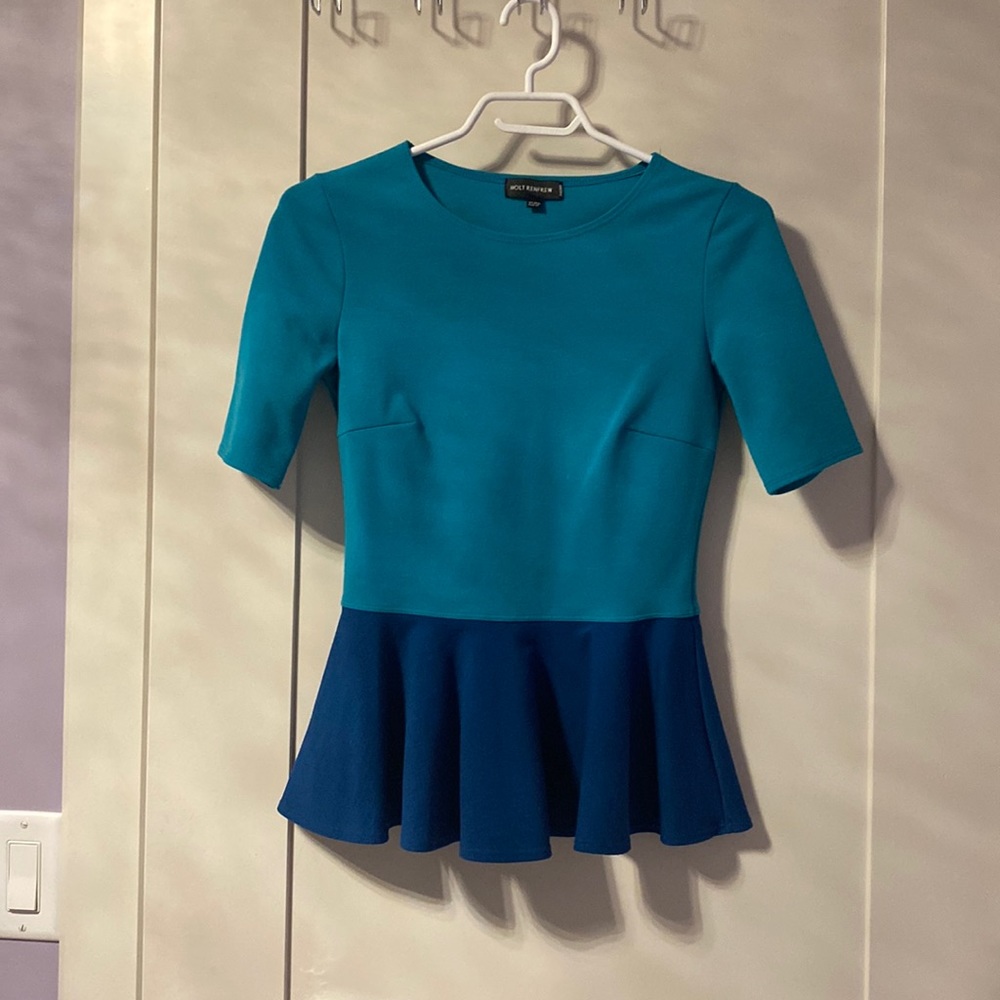 Blue peplum top